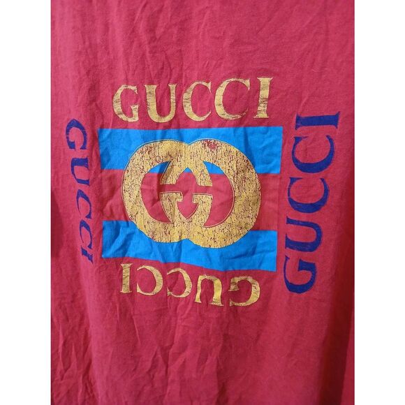 Gucci mens MODERN FUTURE red blue graphic tshirt short sleeve - Picture 2 of 9